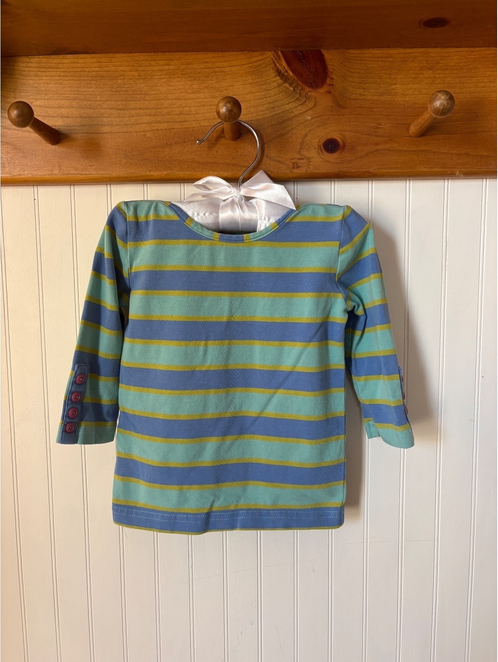 Matilda Jane Girls' Long Sleeve Striped Shirt with Button Detail Size 18m